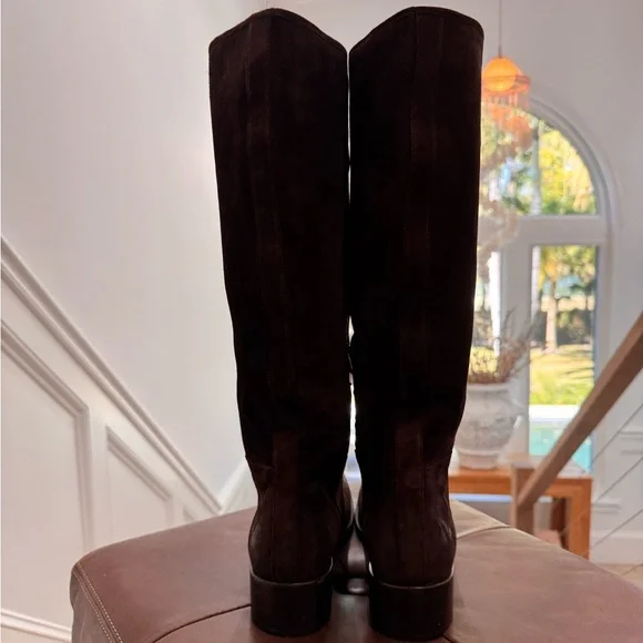 PRADA Brown Suede Knee-High Boots - Picture 4 of 8